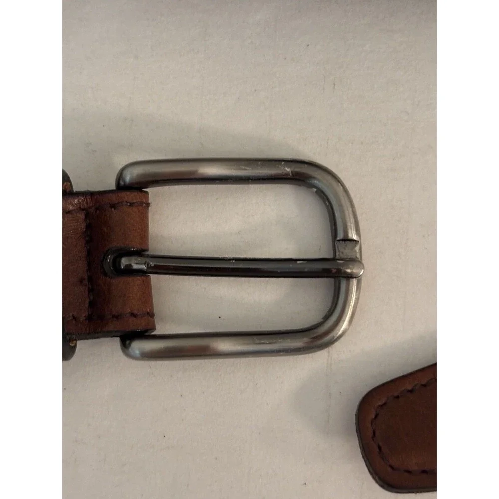 Brooks Brothers Leather Stretch Belt Blue and Brown Size 32 USA Made